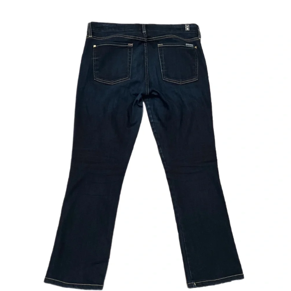 7 For all Mankind Women's Dark Wash Jeans ‘The Skinny Bootcut’ Size 32 - Picture 2 of 11